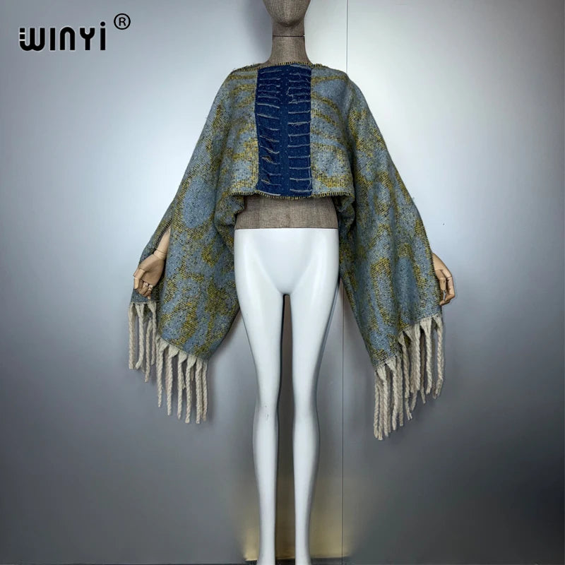 Designer Catwalk Poncho - Holiday Elegant Cape Cloak