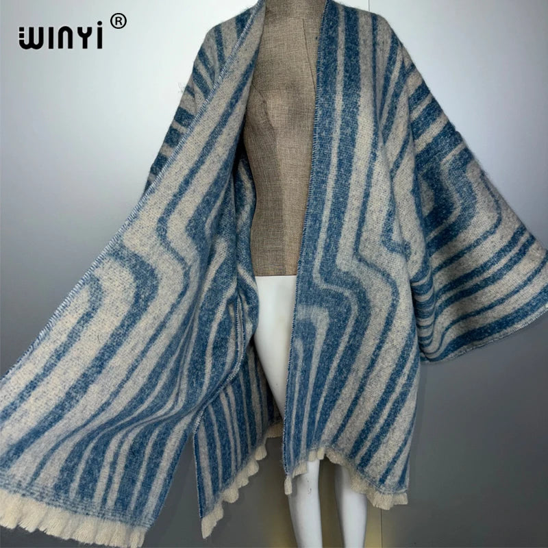 Designer Cape Warm Coat - Cardigan Abaya Cloak Poncho