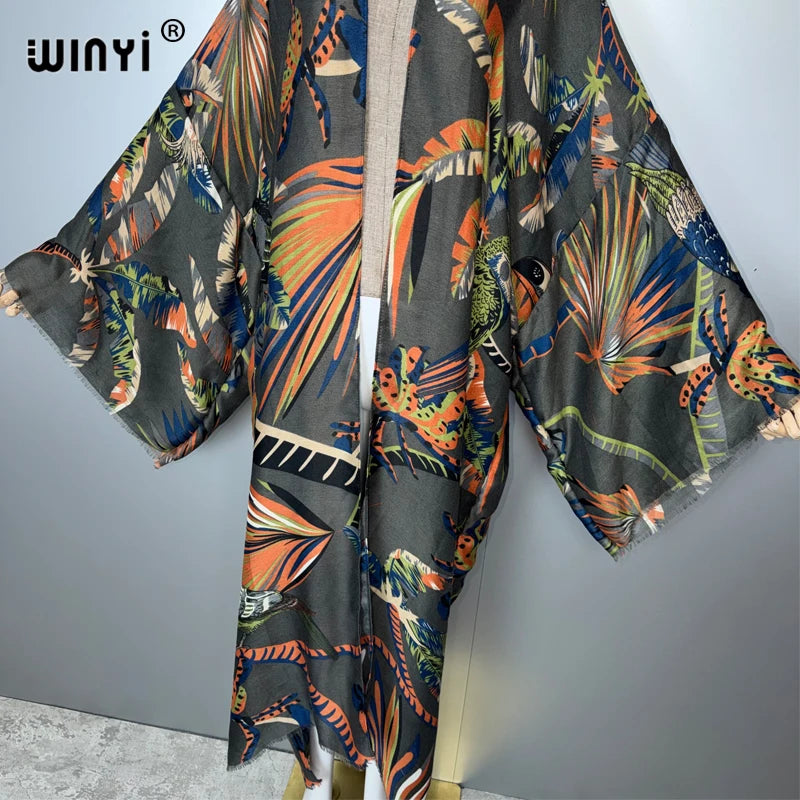 Bohemian Kimono Fashion Kaftan - Boho Abaya Beach Cover Up