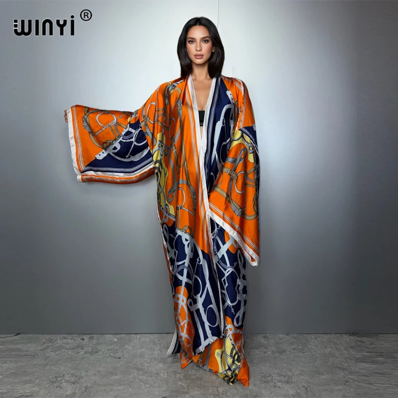 Boho Kimono Maxi - Beach Cover Up Holiday Abaya Kaftan