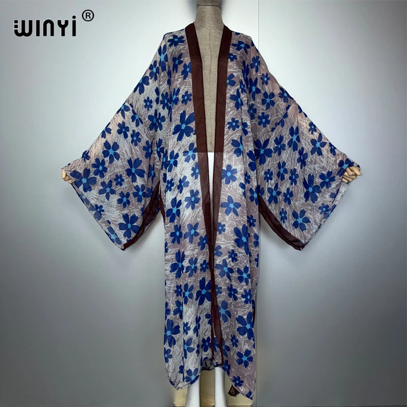 Bohemian Kimono Holiday Kaftan - Boho Abaya Beach Cover Up
