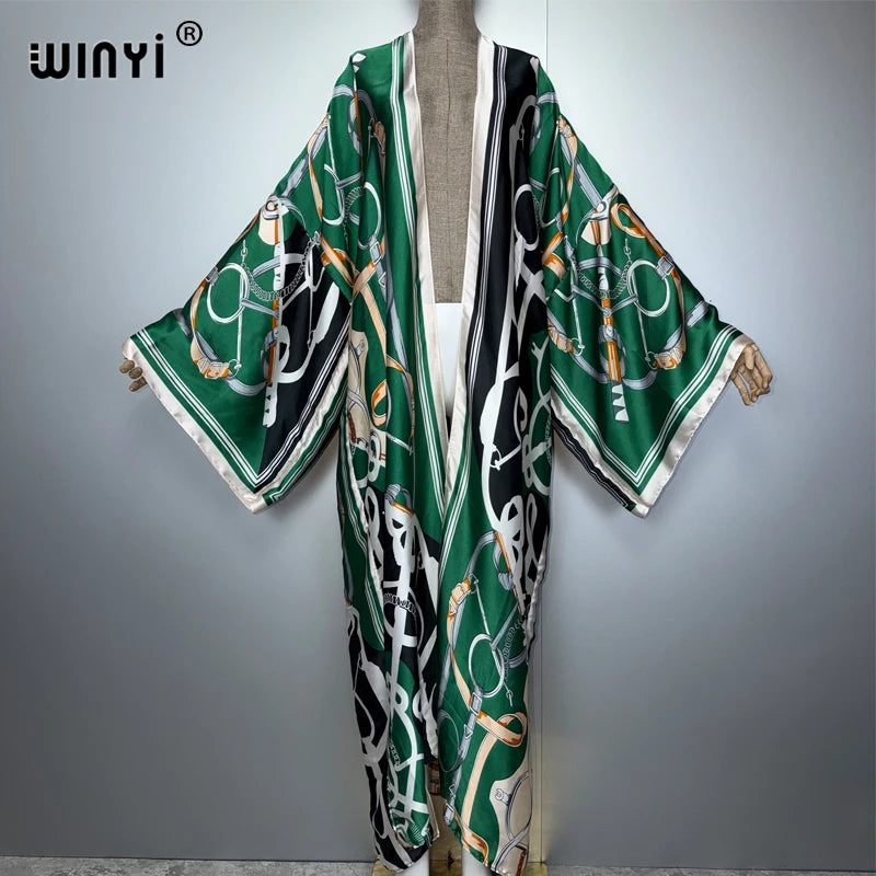 Boho Kimono Maxi - Beach Cover Up Holiday Abaya Kaftan