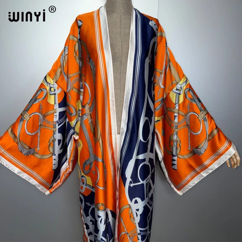 Boho Kimono Maxi - Beach Cover Up Holiday Abaya Kaftan